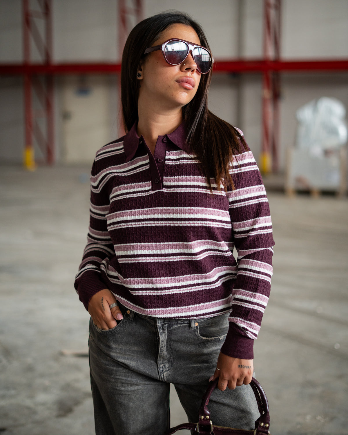 Maglioncino polo righe