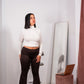 Leggings zampa arricciati