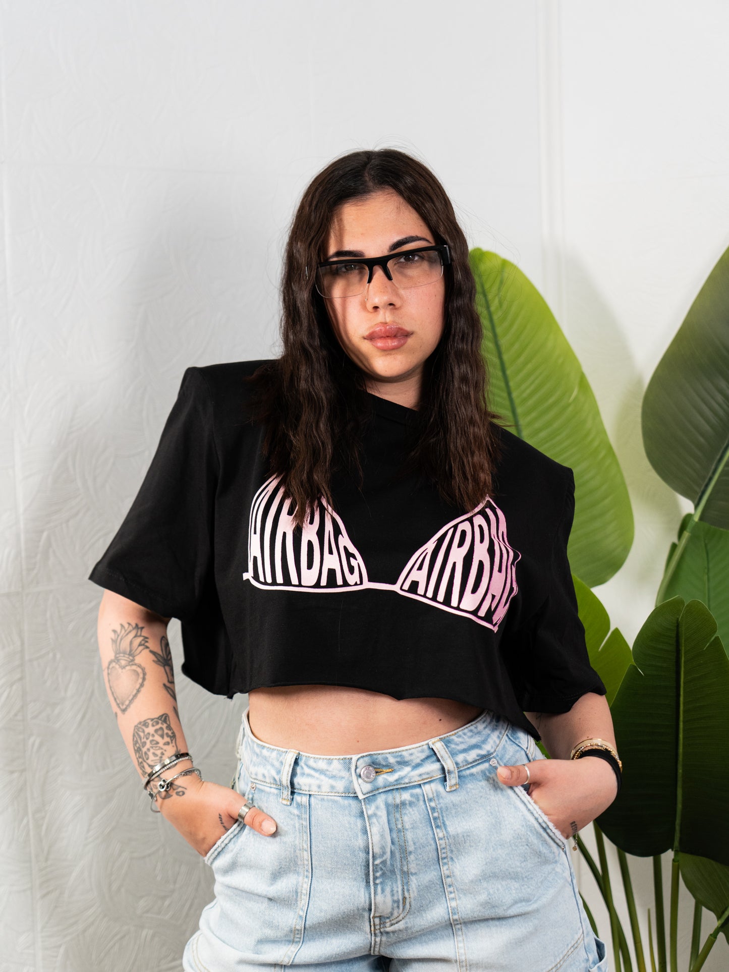 T-shirt crop airbag