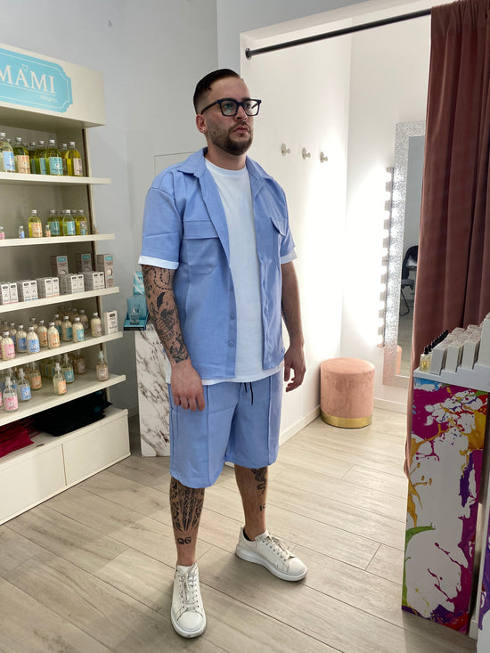 Completo corto azzurro