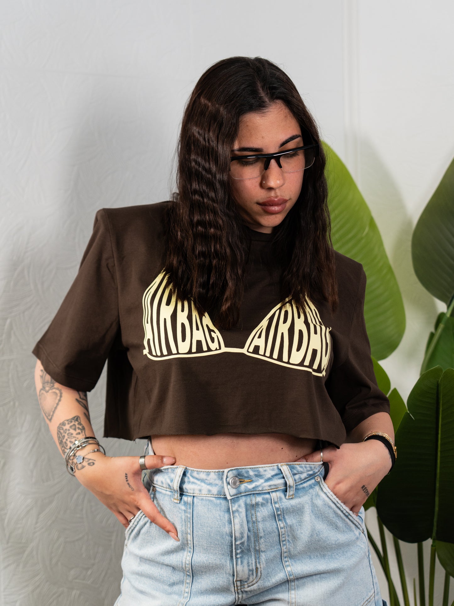 T-shirt crop airbag